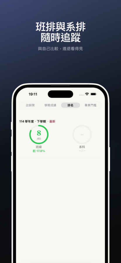 班排、系排與歷年變化，一次看畫面截圖